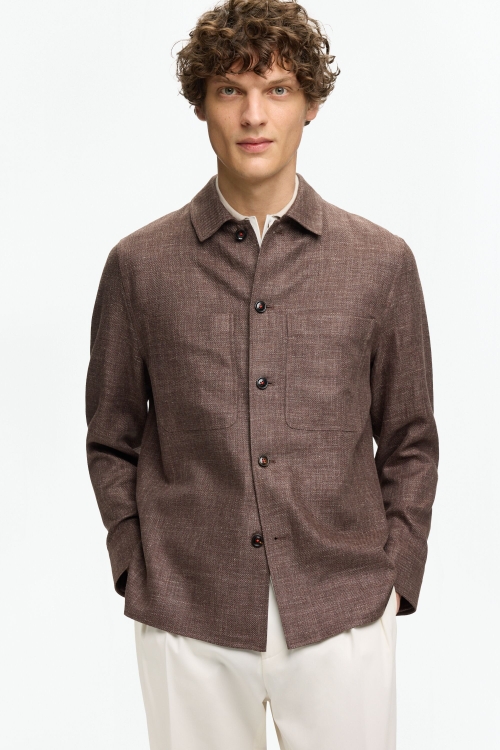 LINEN TEXTURED OVERSHIRT