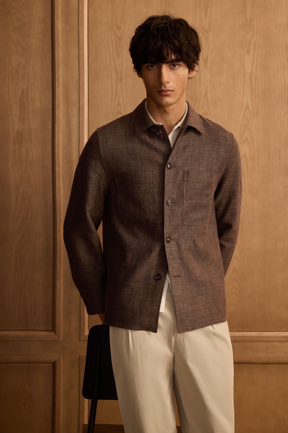 LINEN TEXTURED OVERSHIRT