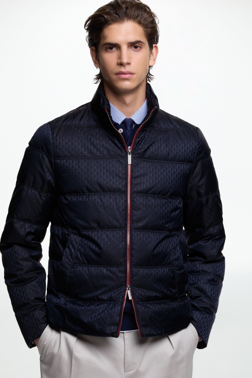 CAZADORA DE NYLON ACOLCHADO DE PLUMAS JACQUARD CH