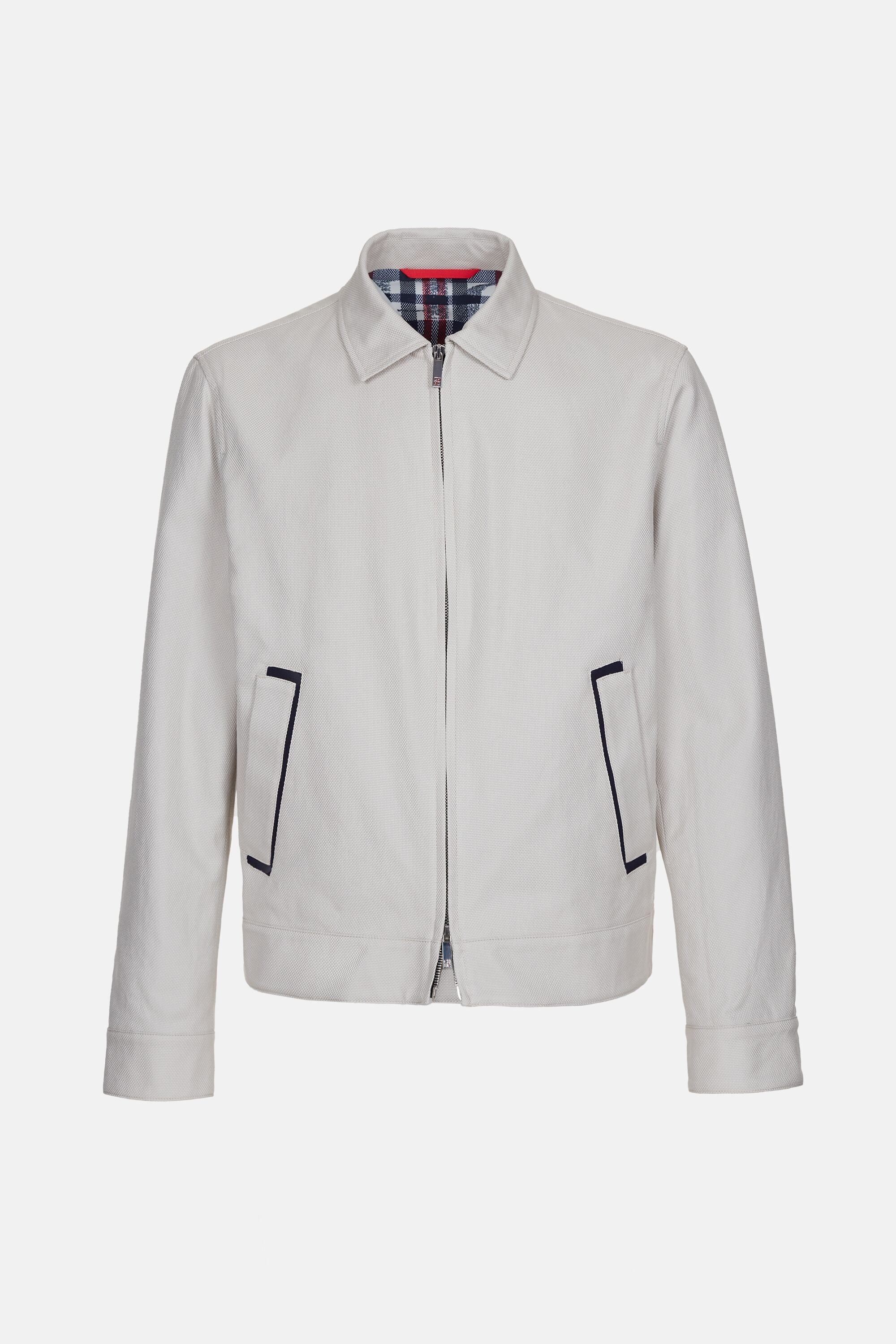 CHartan-Lined Textured Cotton Jacket stone - CH Carolina