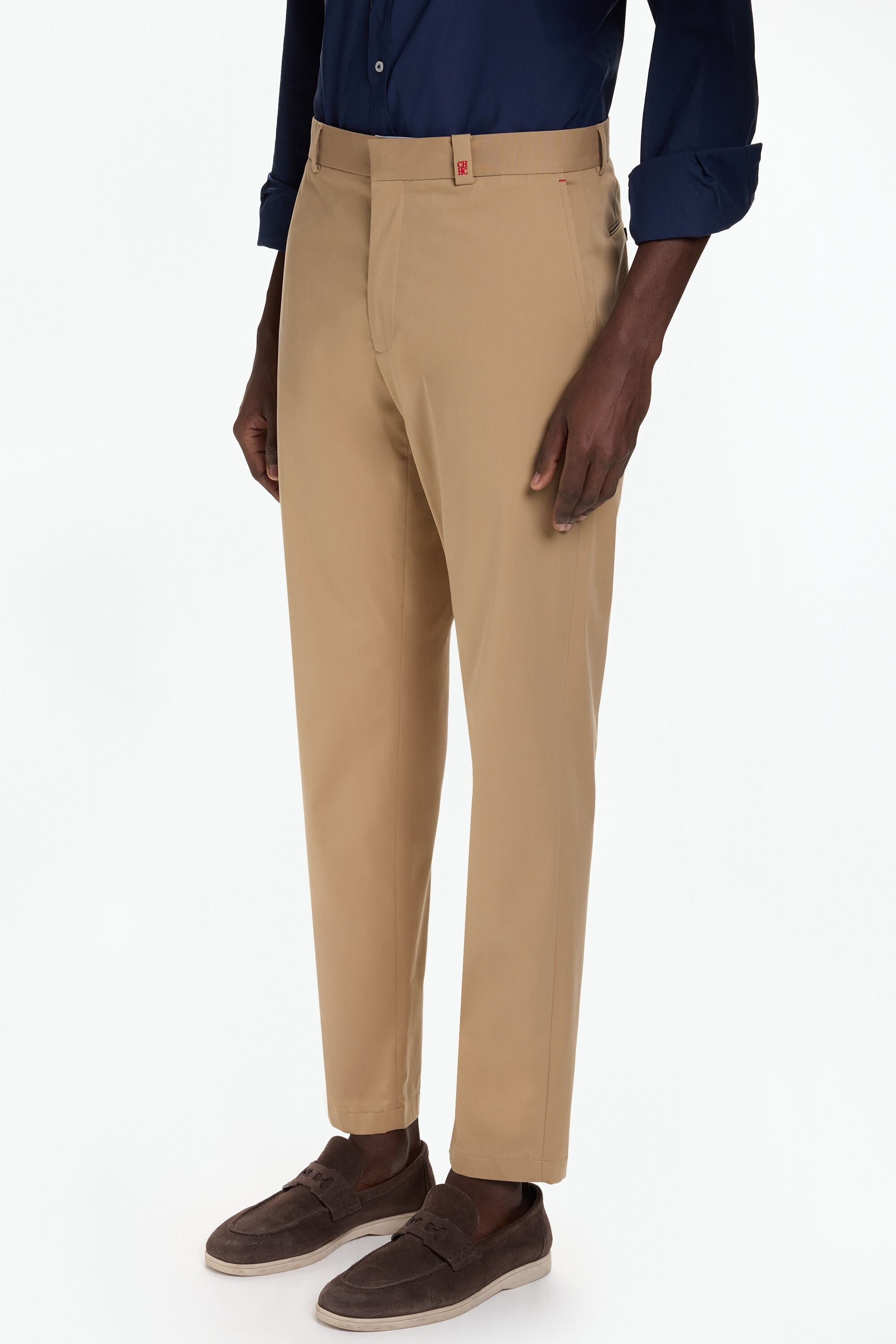 Pantalón Chino Regular Fit de Microsarga de Algodón