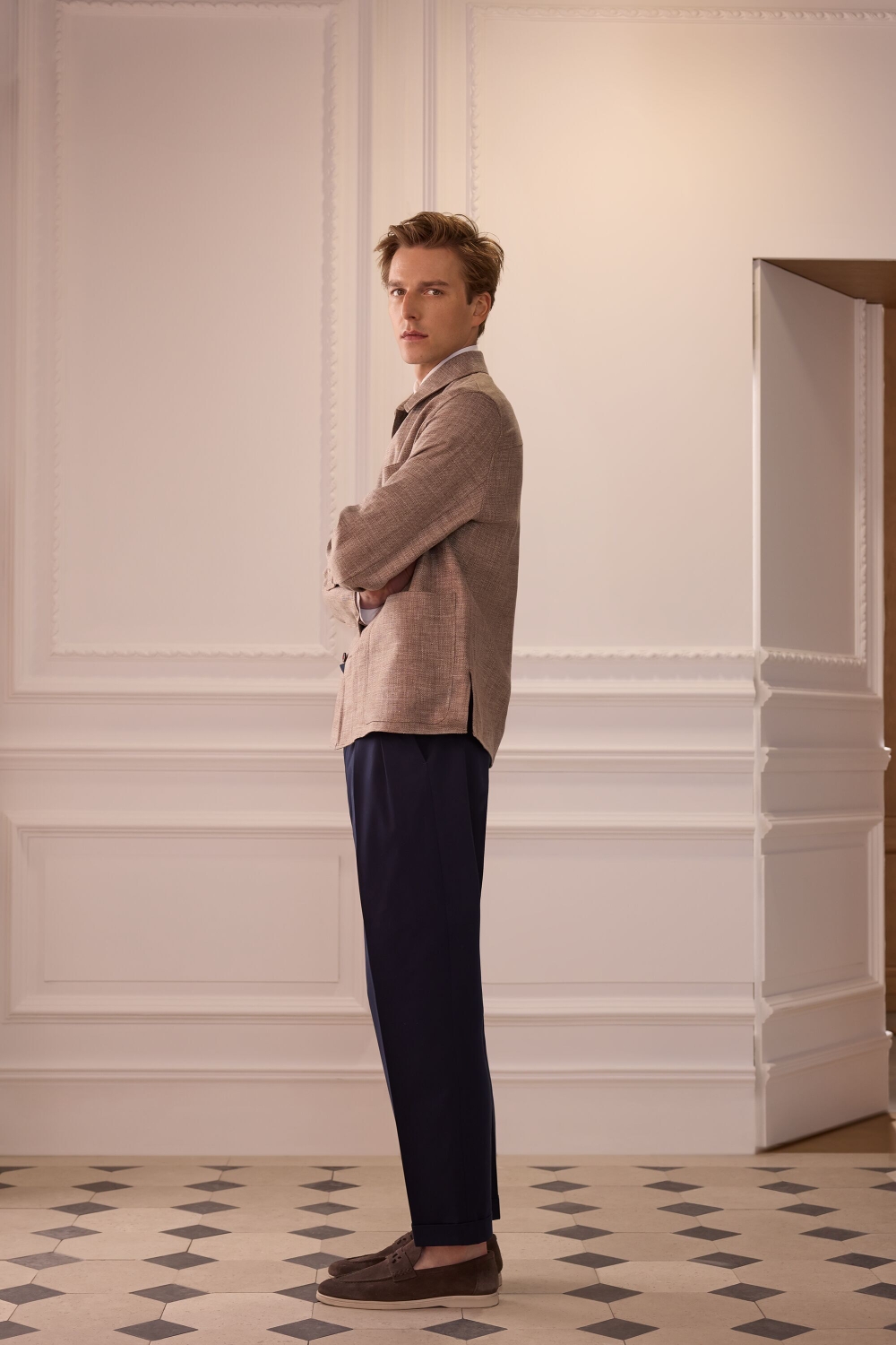 COTTON MICRO TWILL RELAXED FIT PANTS