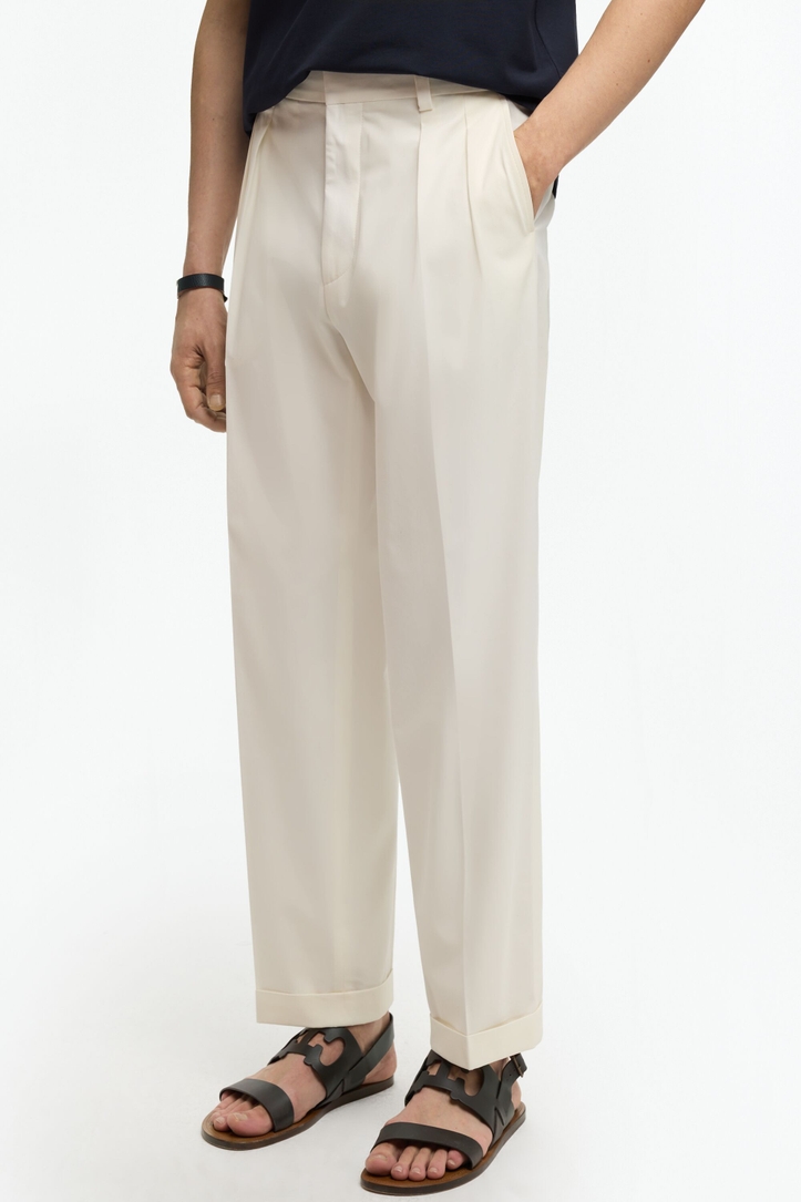 Cotton Micro Twill Relaxed Fit Pants