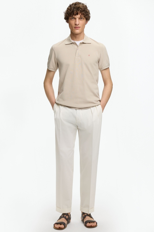 PANTALÓN RELAXED FIT DE MICROSARGA DE ALGODÓN