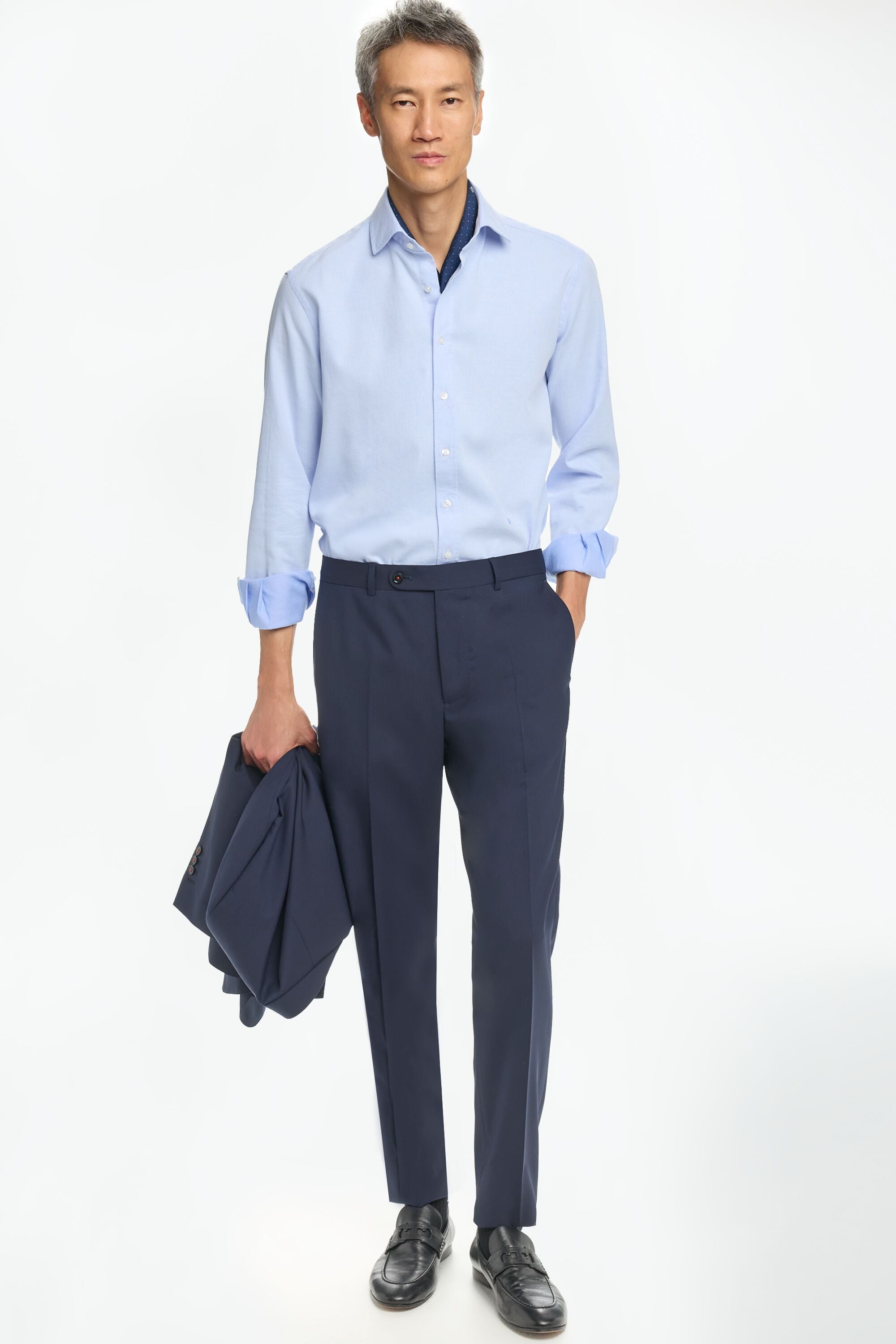Tropical Wool Classic Fit Suit Pants navy - CH Carolina