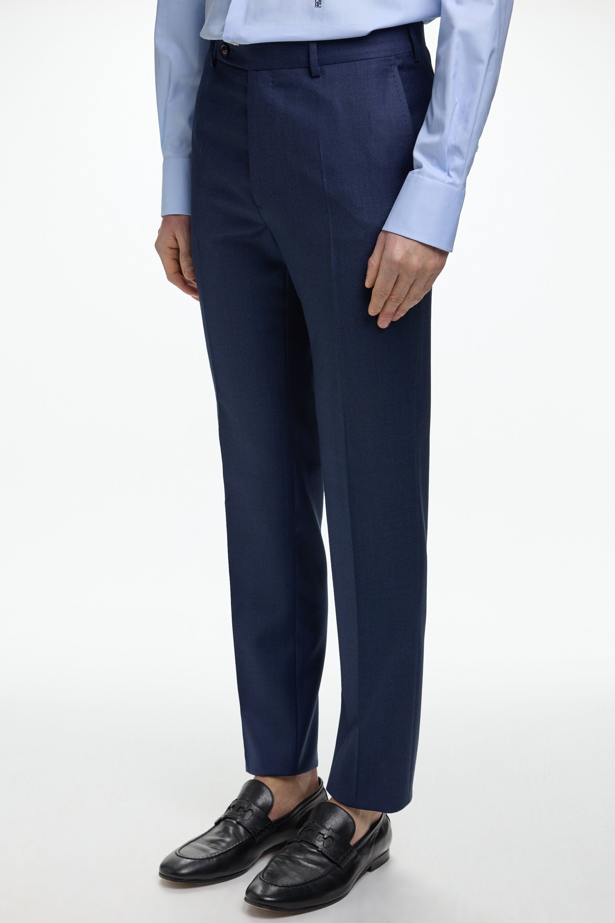 Wool Bird's Eye Weave Classic Fit Suit Pants