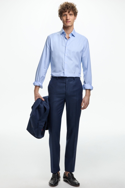 PANTALÓN DE TRAJE CLASSIC FIT OJO DE PERDIZ LANA