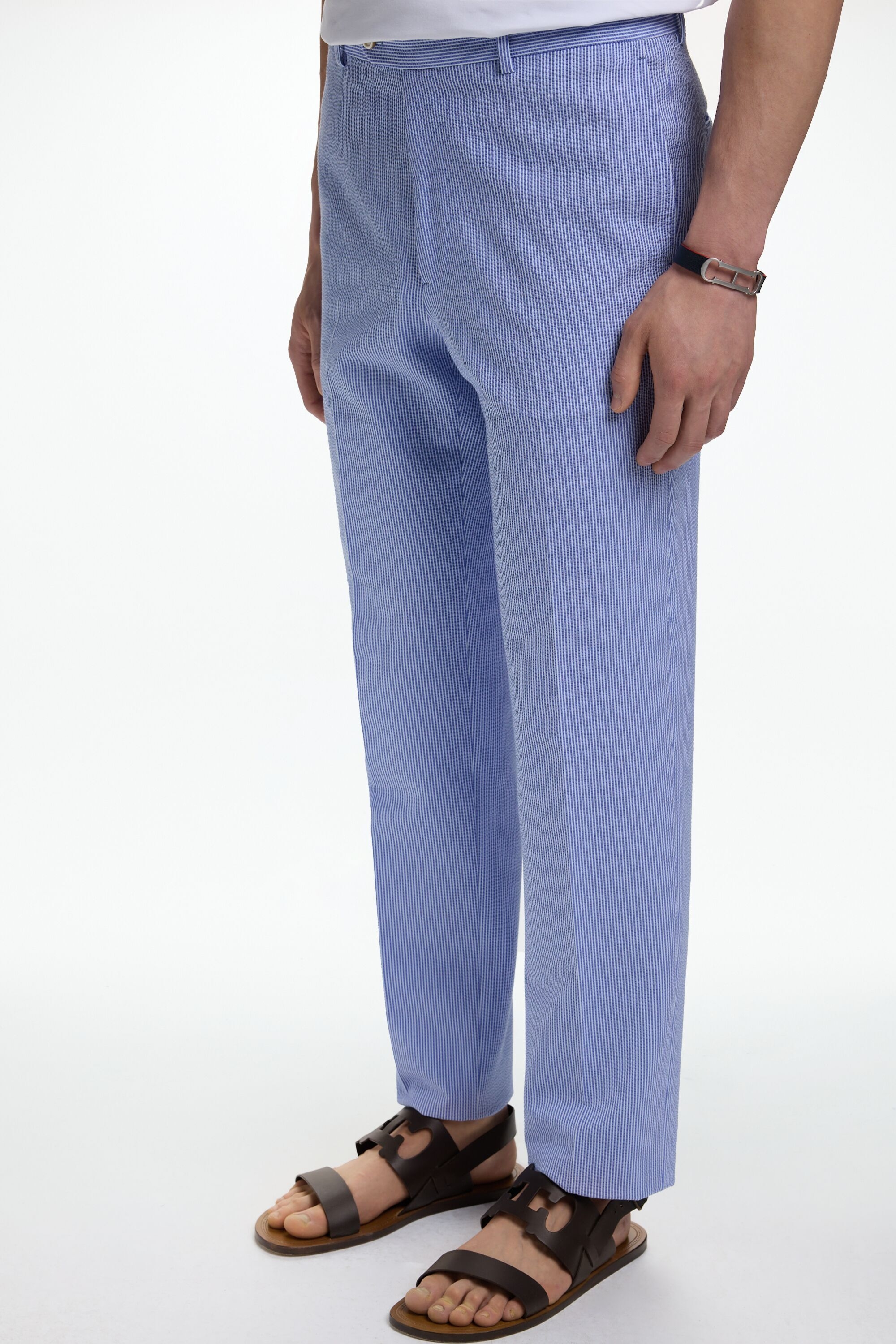 Pantalón de Traje Classic Fit de Seersucker