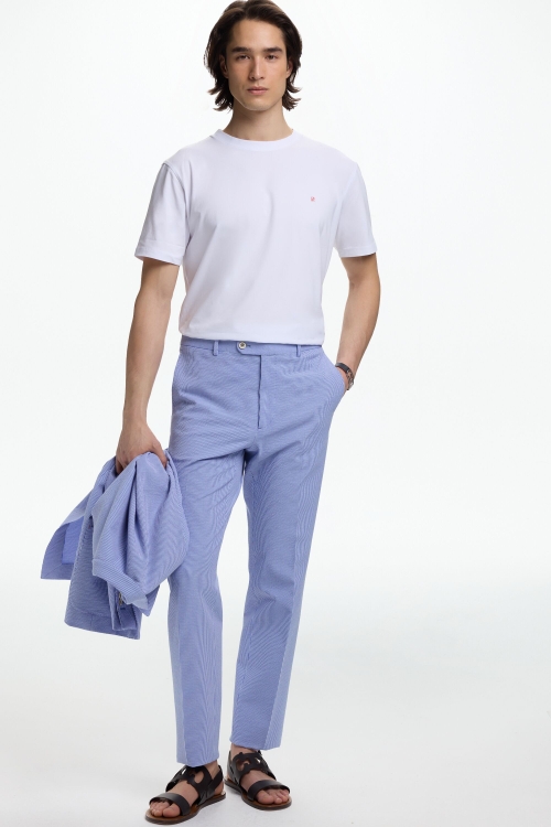 PANTALÓN DE TRAJE CLASSIC FIT DE SEERSUCKER