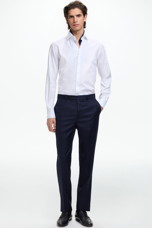 PANTALÓN DE TRAJE CLASSIC FIT ESTRUCTURA DE LANA