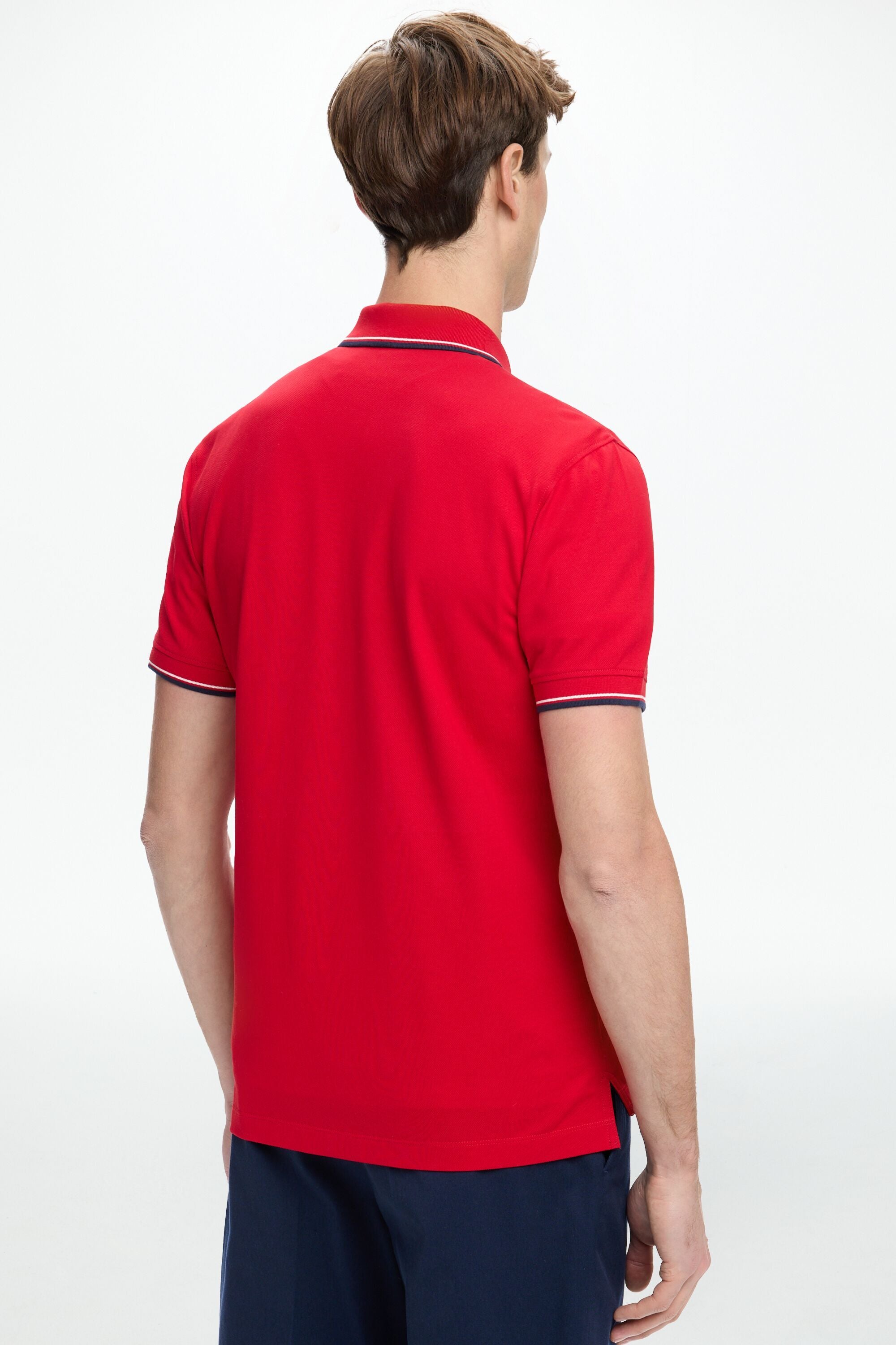 Stretch-Piqué Half-Zip Polo Shirt red - CH Carolina Herrera United States