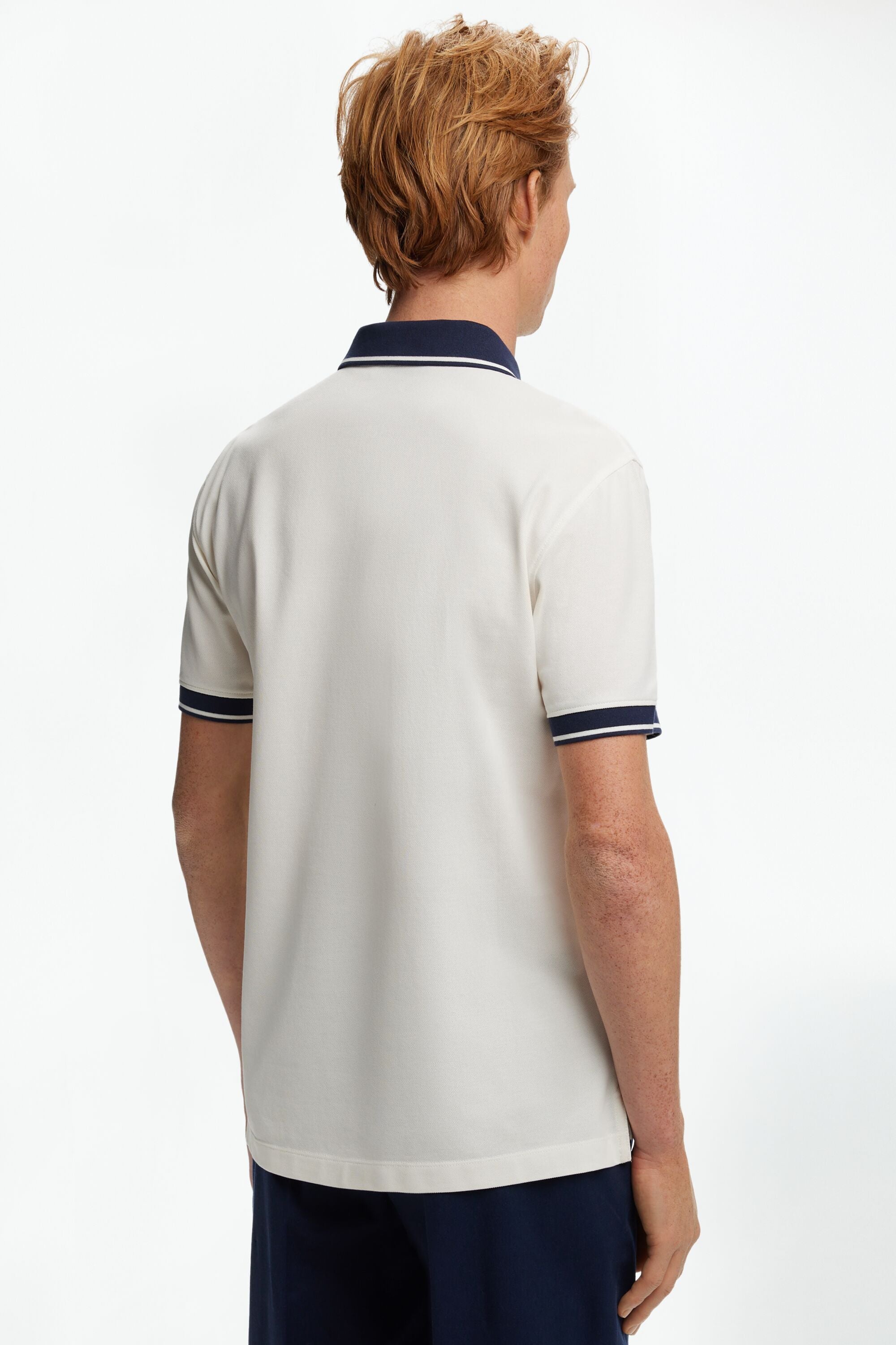 Stretch-Piqué Half-Zip Polo Shirt white - CH Carolina