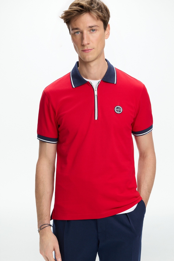 Stretch-Piqué Half-Zip Polo Shirt