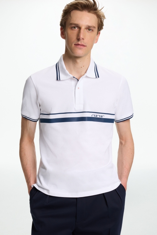 POLO DE PIQUÉ ESTAMPADO BANDA CH