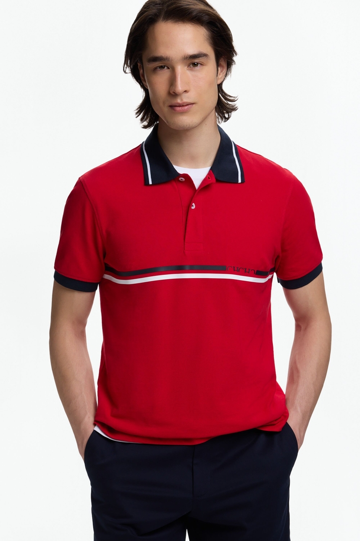 CH Strip Print Piqué Polo Shirt