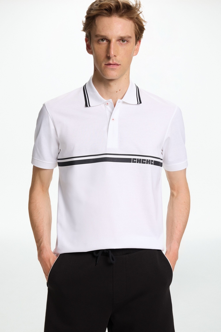 CH 2020 Strip Print Jersey Polo Shirt