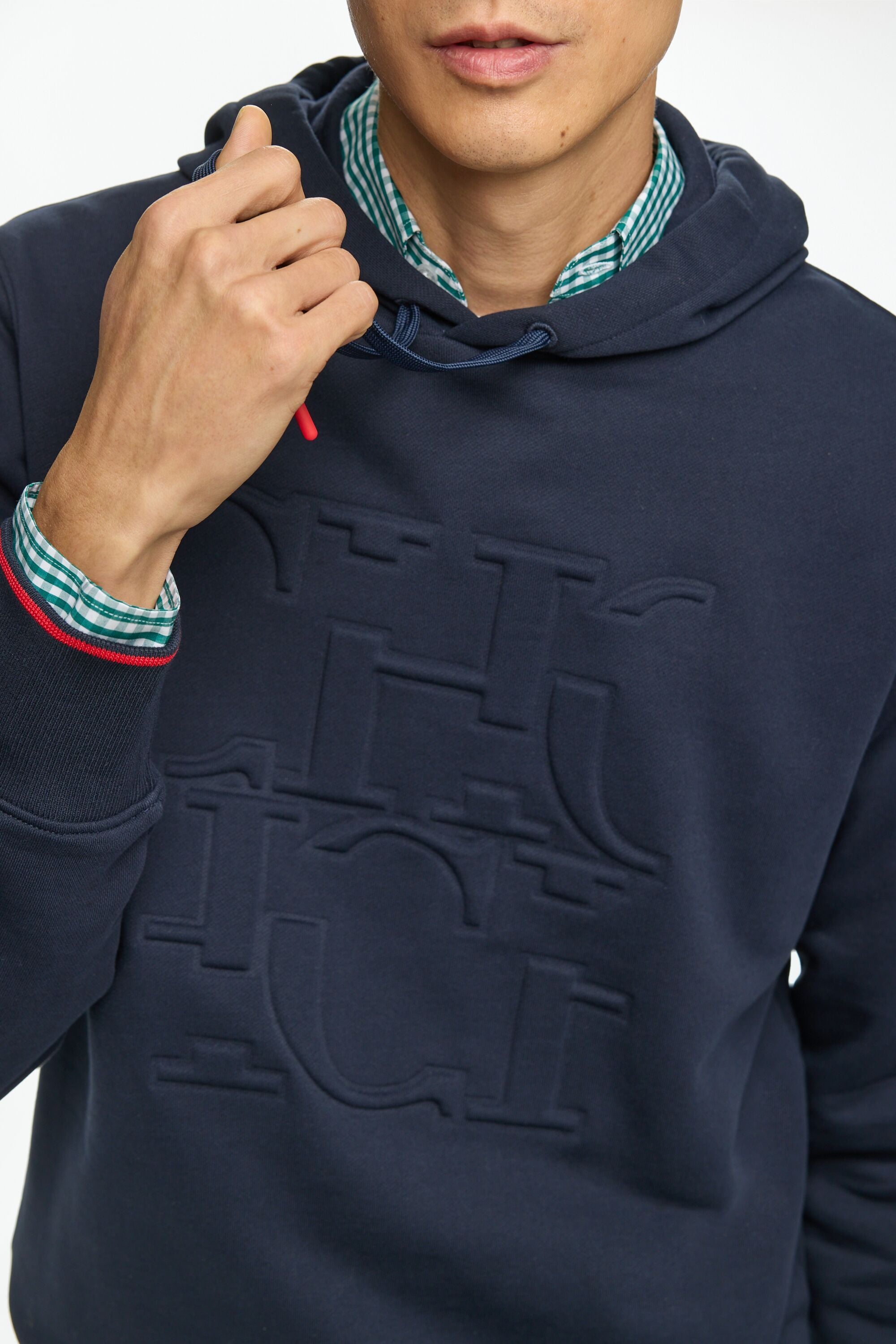 Hooded CH Embossed Sweatshirt navy - CH Carolina Herrera