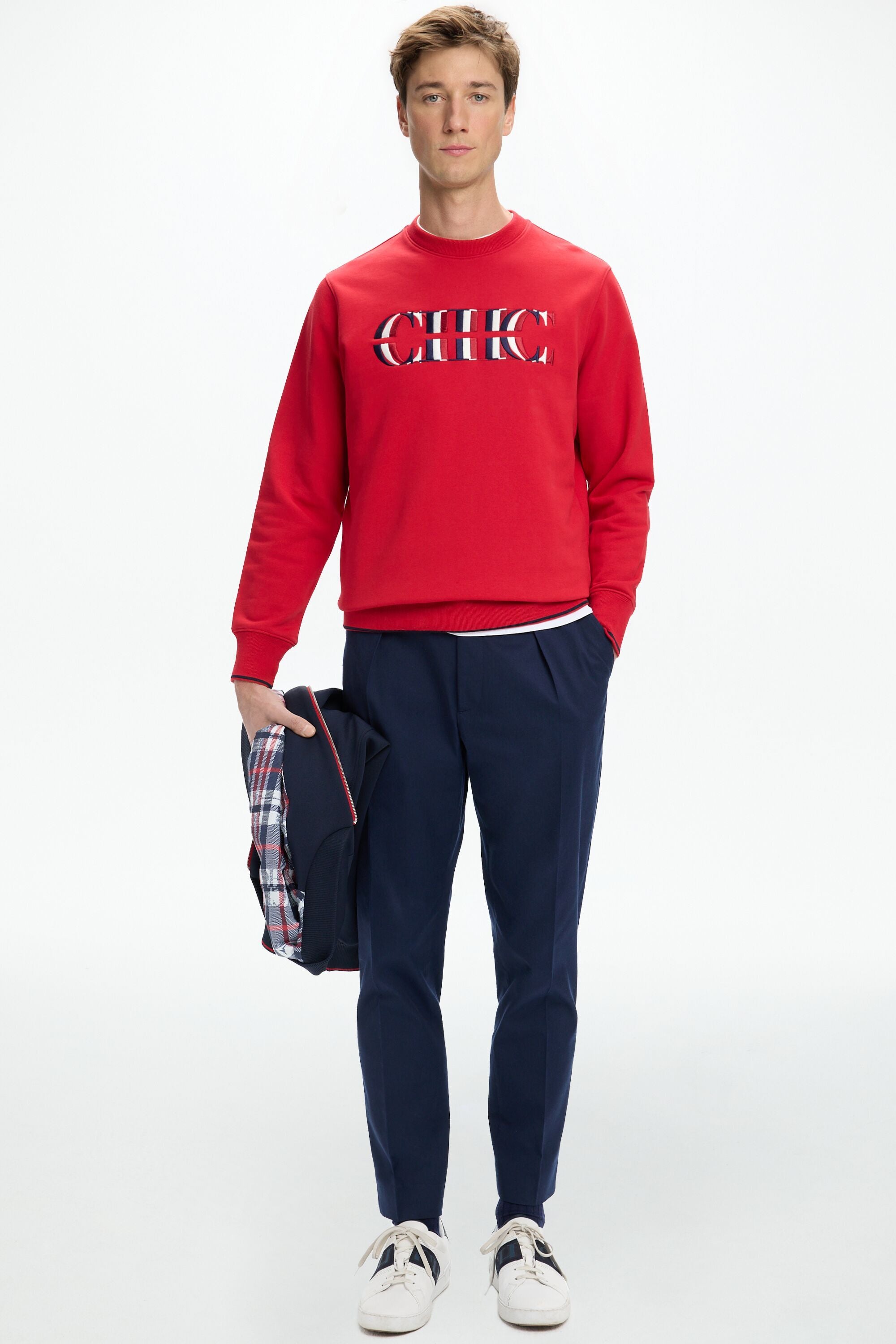 CH Embroidered Sweatshirt red - CH Carolina Herrera United
