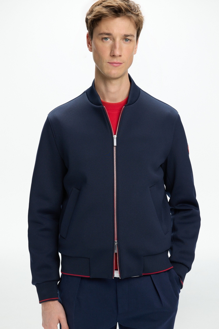 CHartan-Lined Textured Bomber Jacket