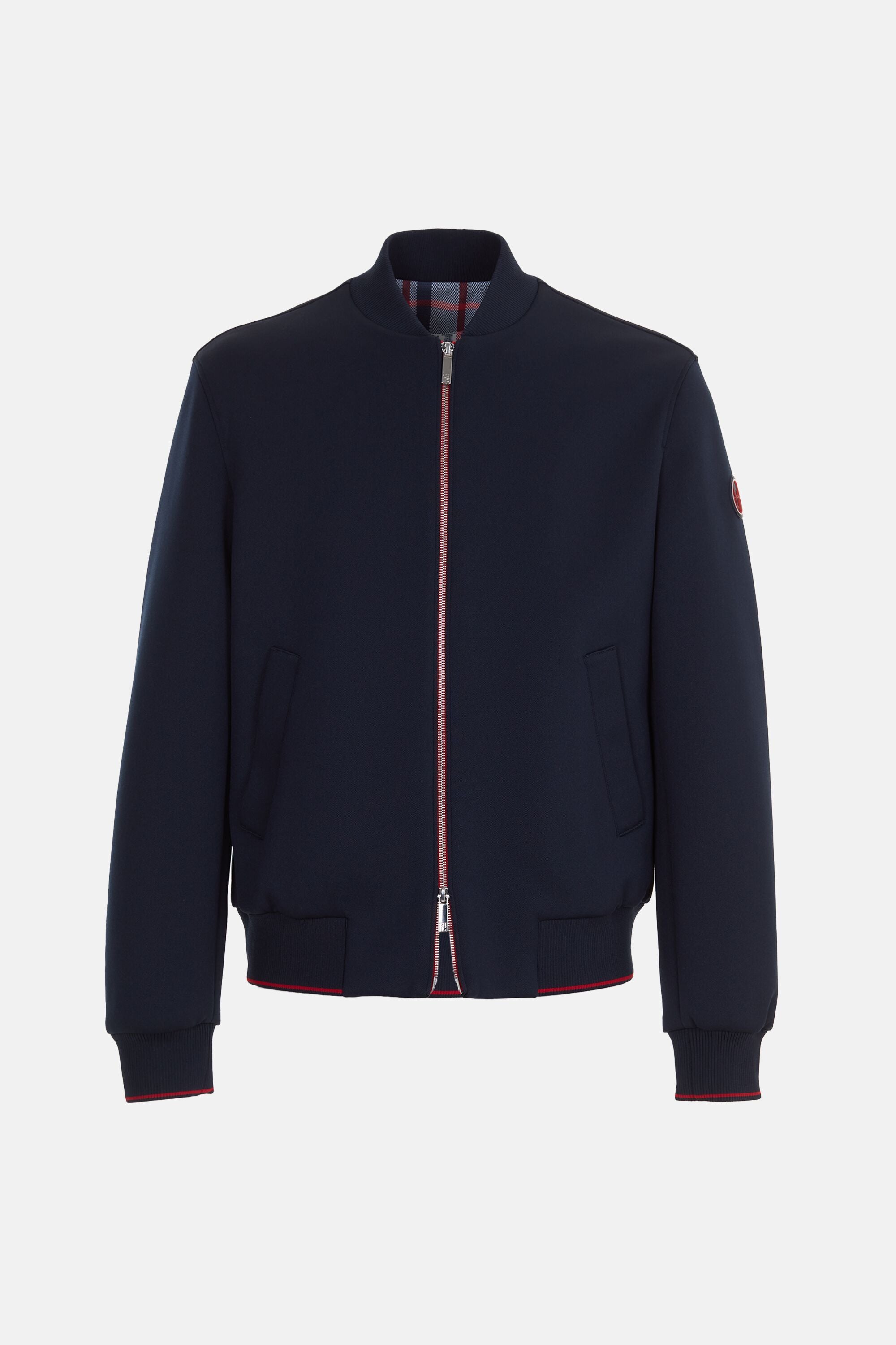 CHartan-Lined Textured Bomber Jacket navy - CH Carolina