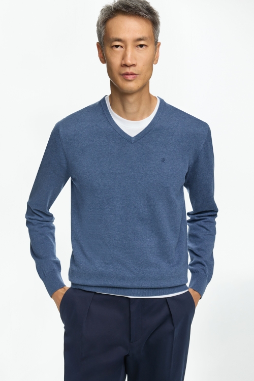 COTTON V-NECK SWEATER