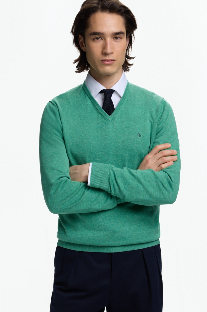 Cotton V-Neck Sweater