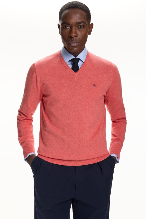 COTTON V-NECK SWEATER