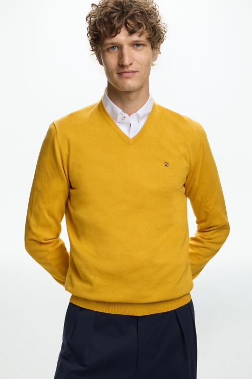 COTTON V-NECK SWEATER