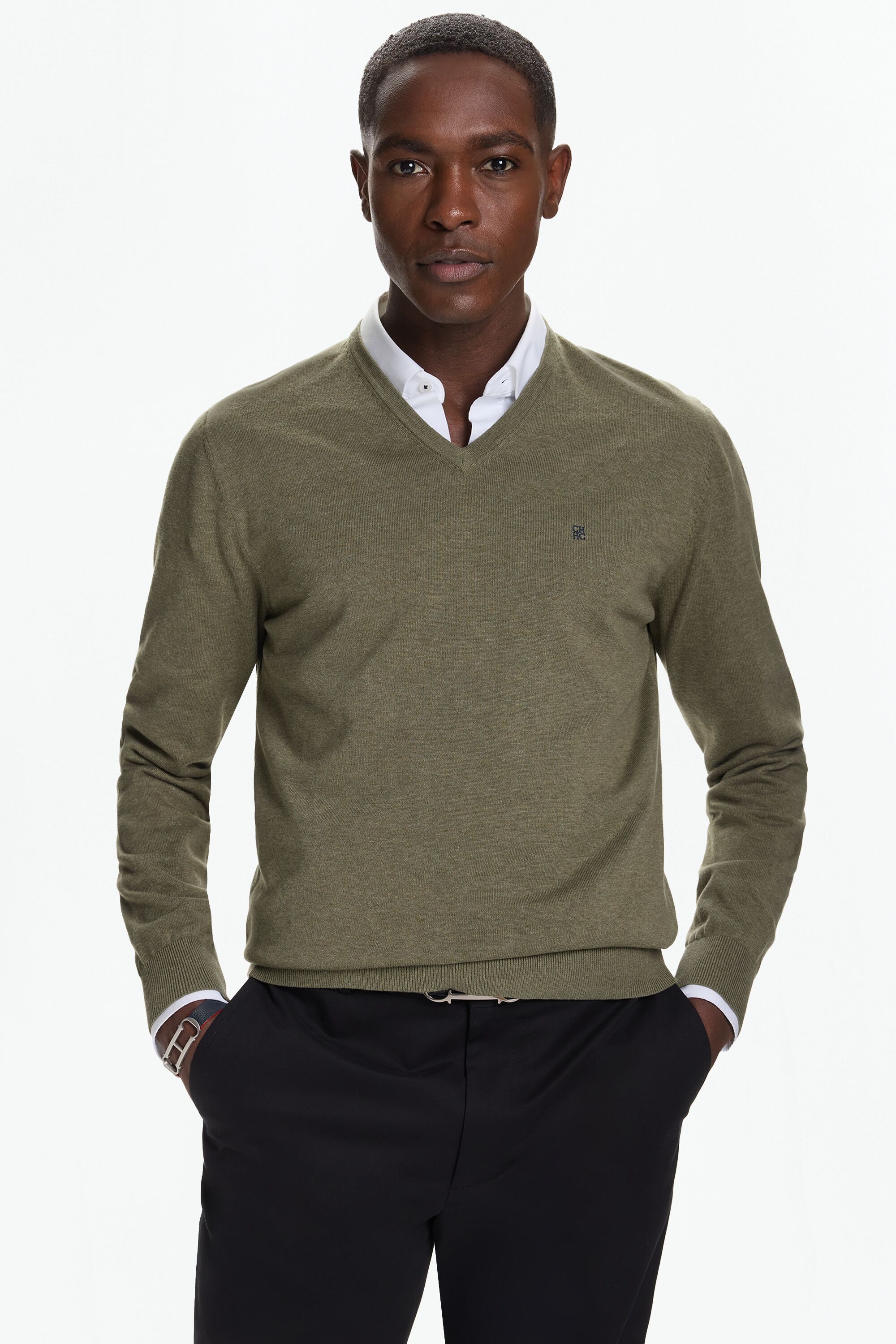 Cotton V-Neck Sweater