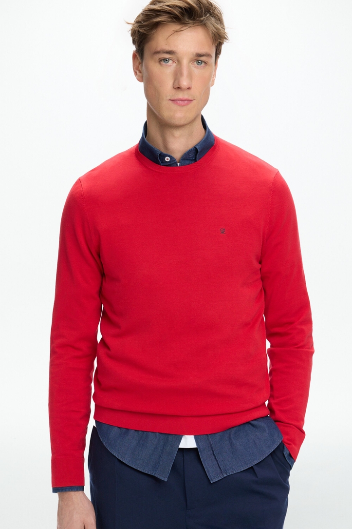 Gassed Cotton Crew Neck Sweater