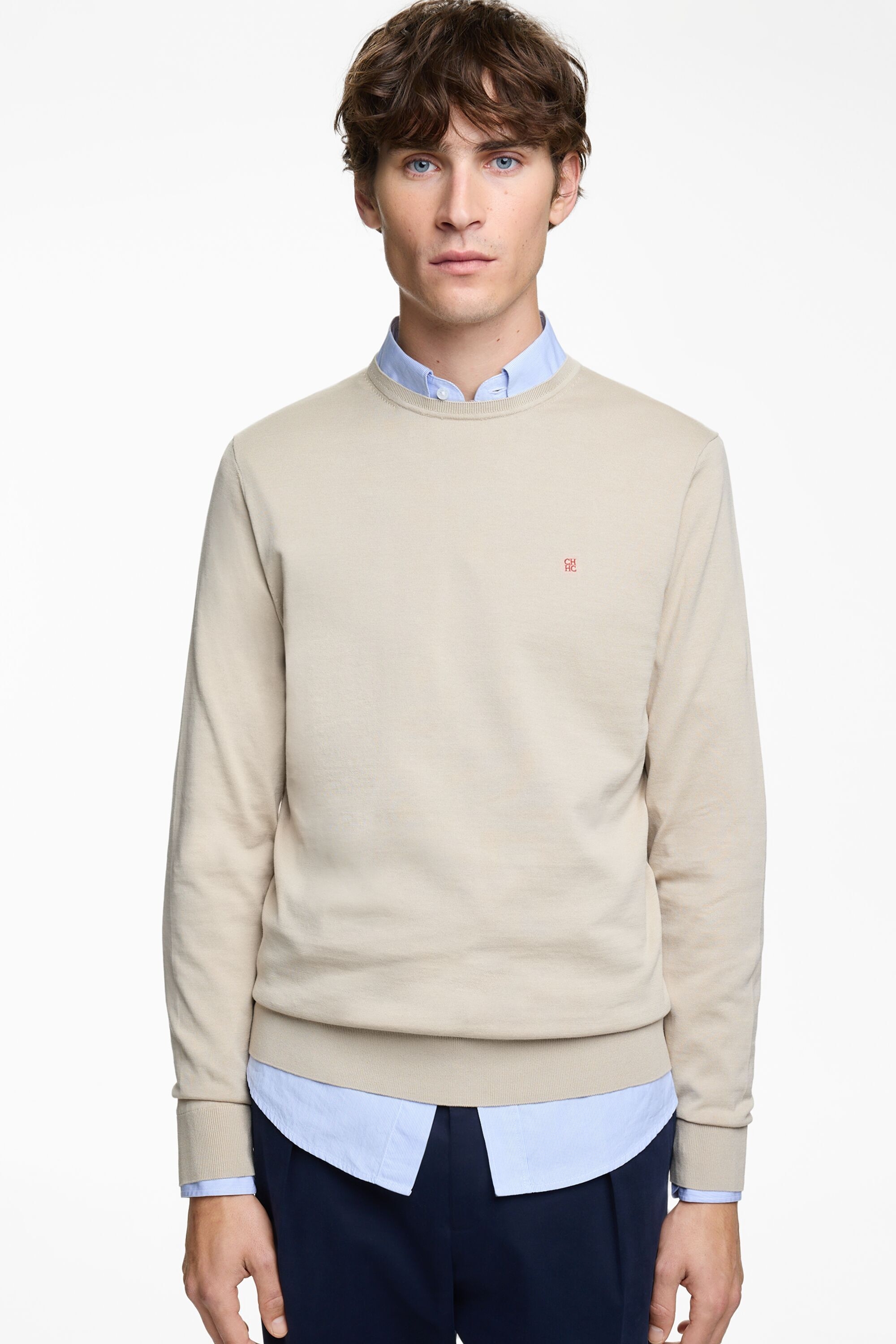 Gassed Cotton Crew Neck Sweater