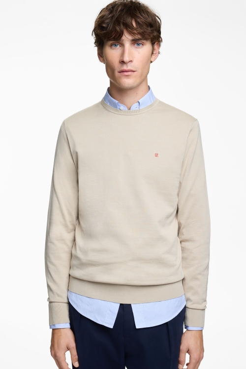 JERSEY DE ALGODÓN GASEADO CUELLO REDONDO