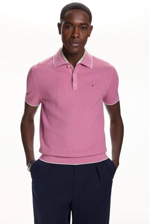 TEXTURED KNIT POLO SHIRT