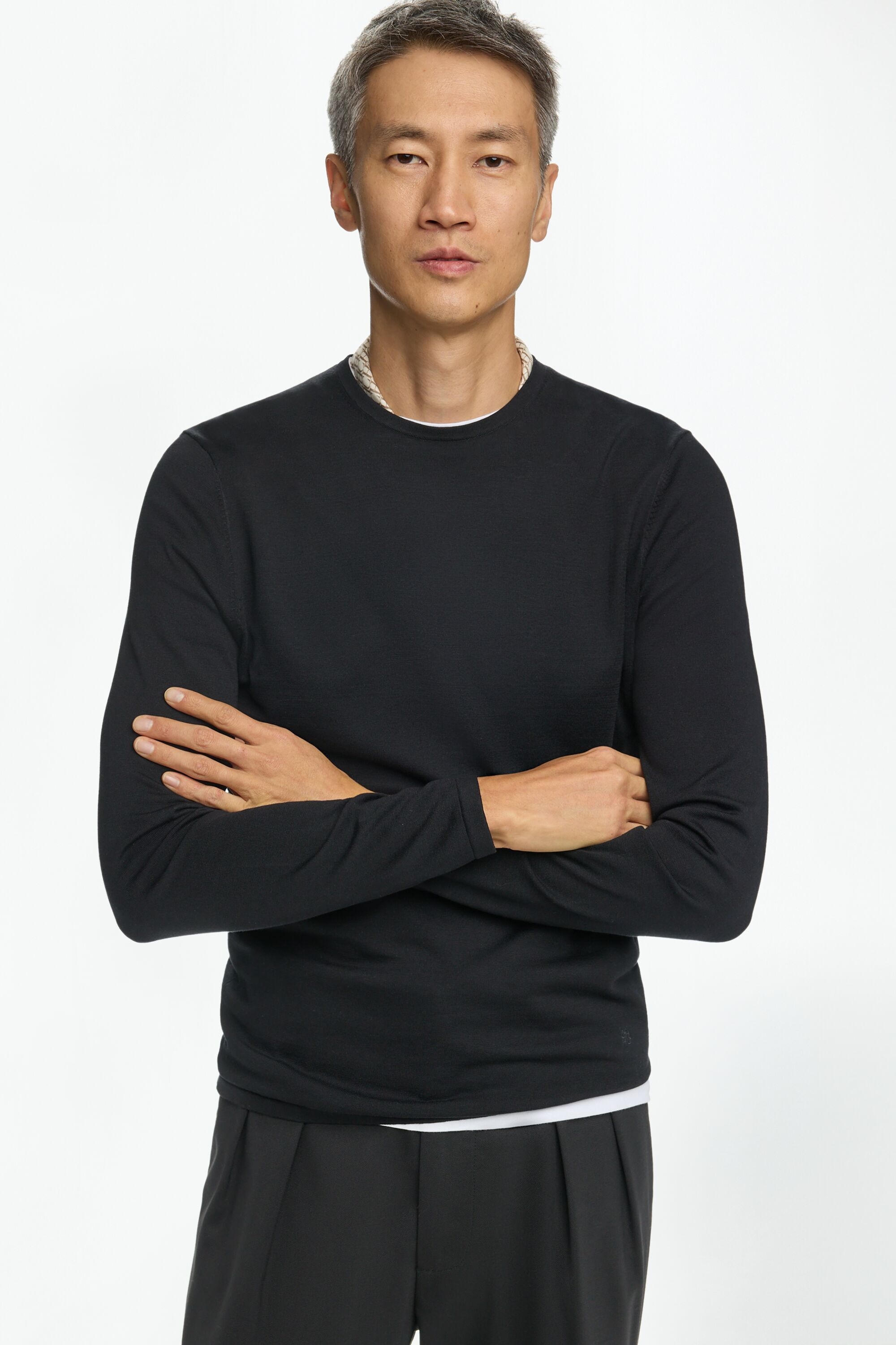 Silk and Cotton Crew Neck Sweater