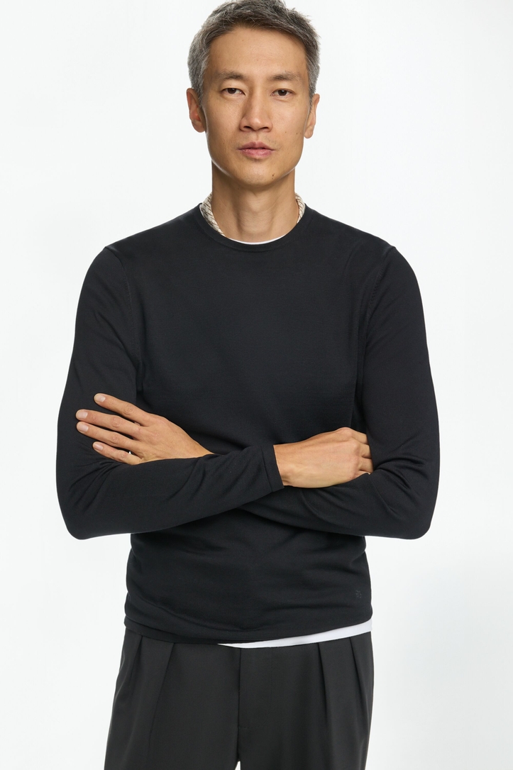 Silk and Cotton Crew Neck Sweater