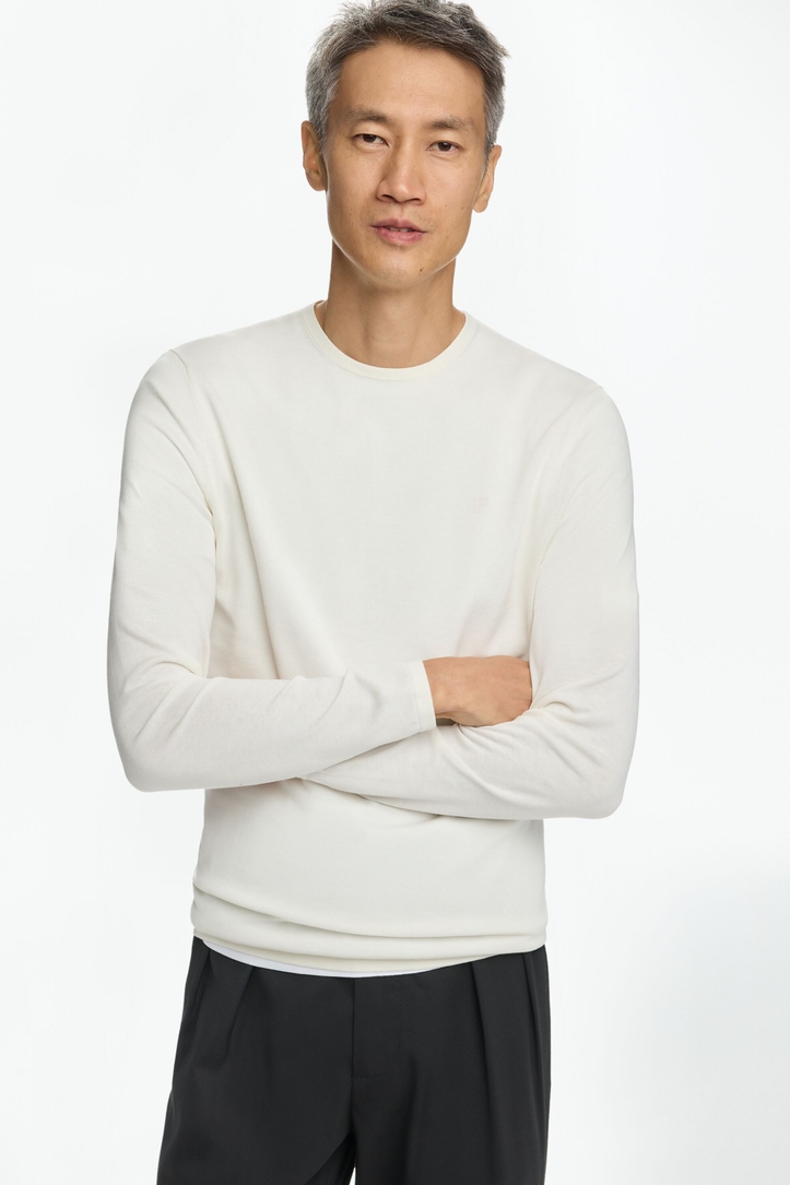 Jersey de Seda y Algodón Cuello Redondo