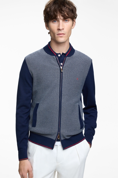 COTTON JACQUARD BOMBER JACKET