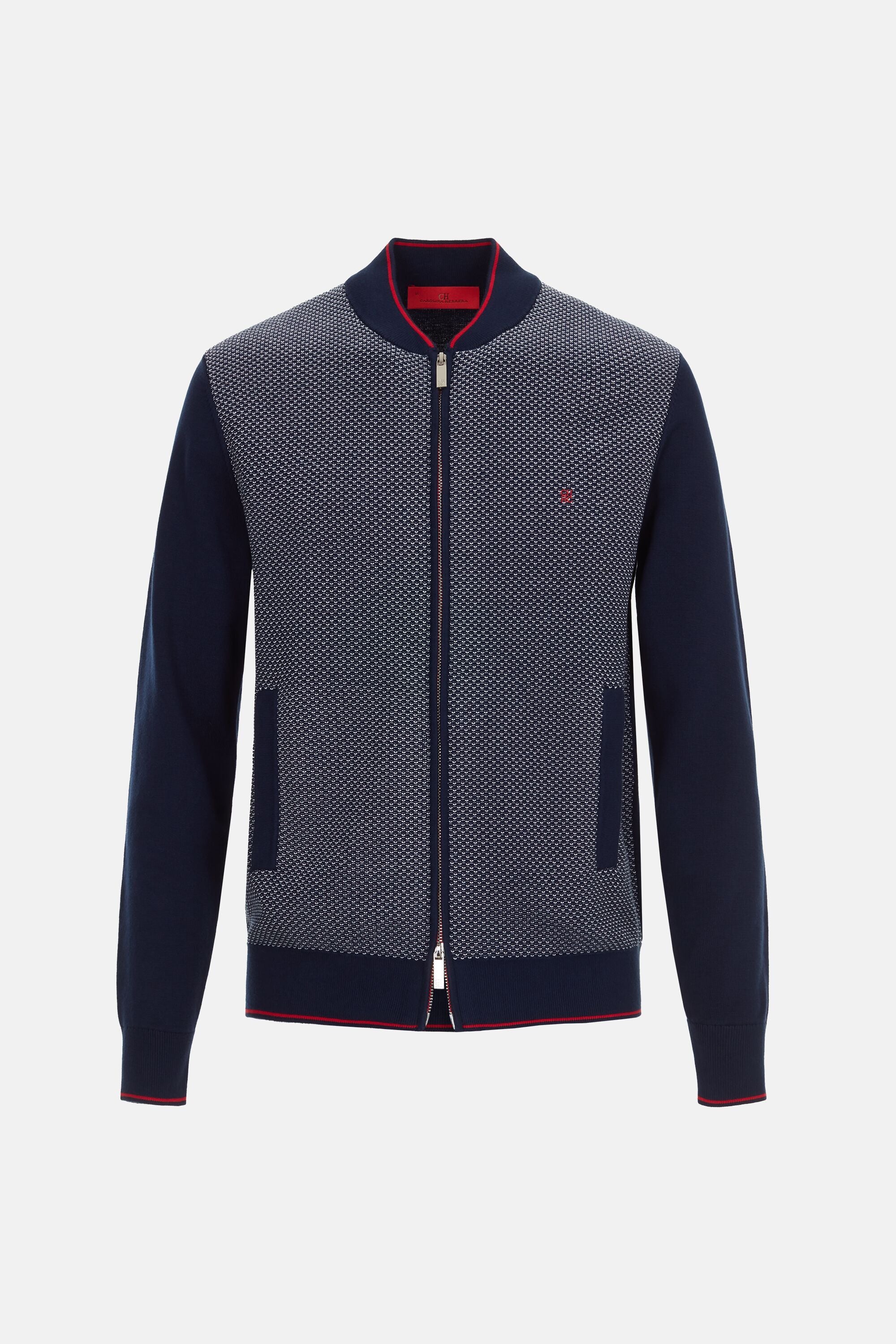 最新作売れ筋が満載 Bomber Jacquard Cotton Jacket Carolina CH - navy/ecru ジャケット・アウター
