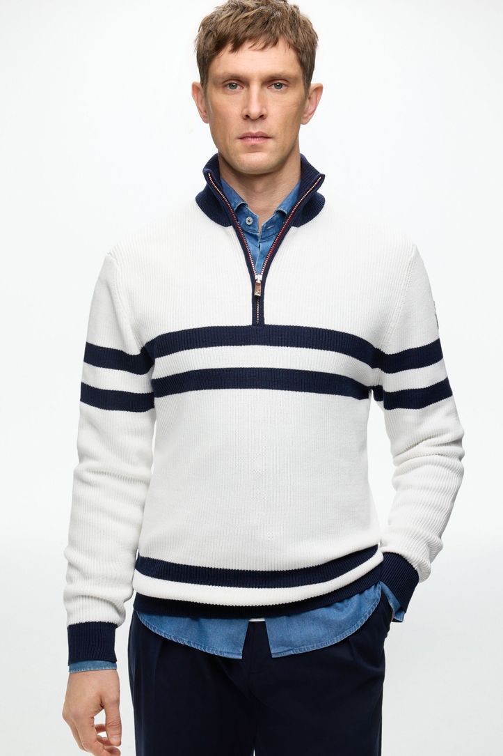Gassed Cotton Half-Zip Sweater