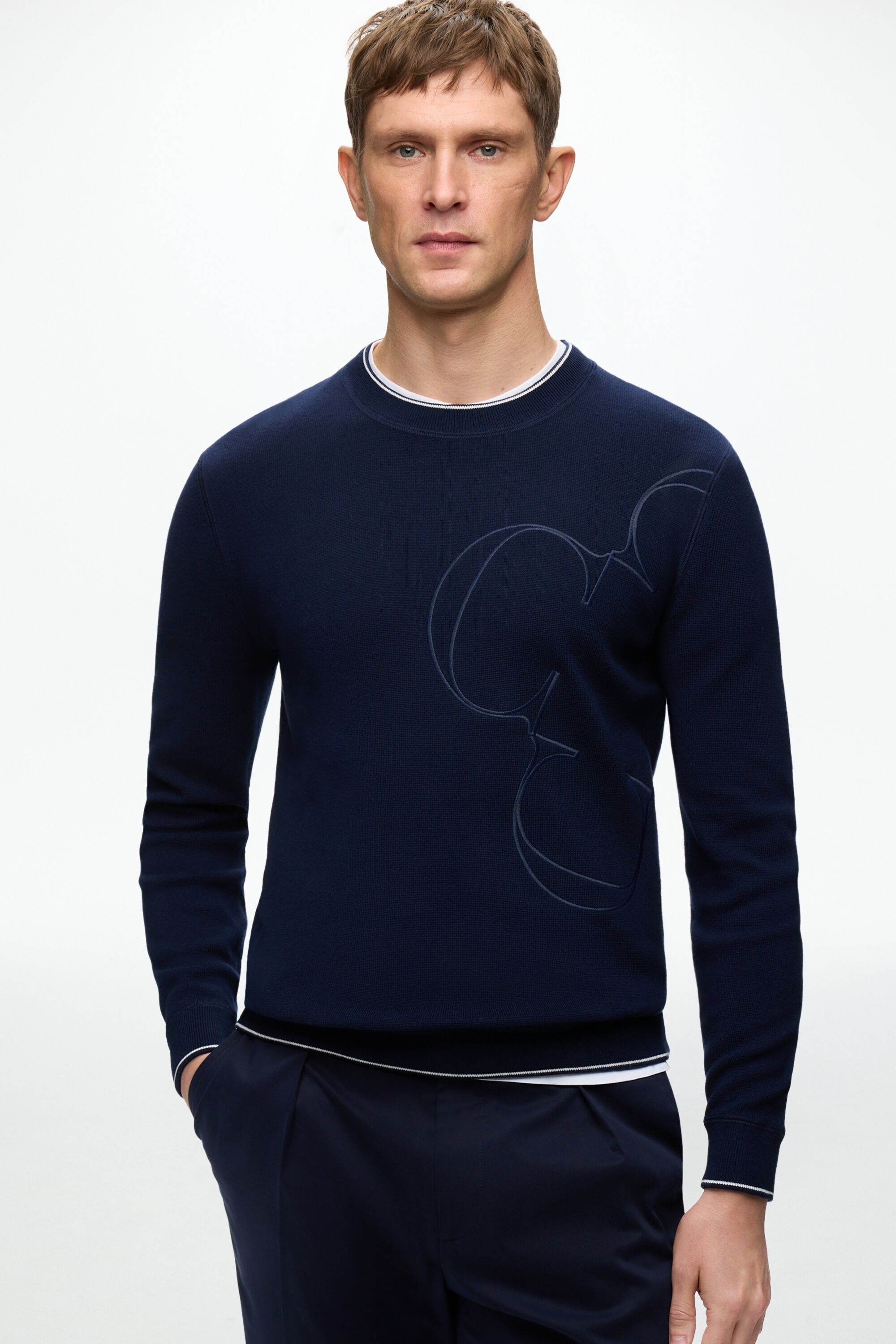 Rosetta Insignia Embroidered Cotton Sweater