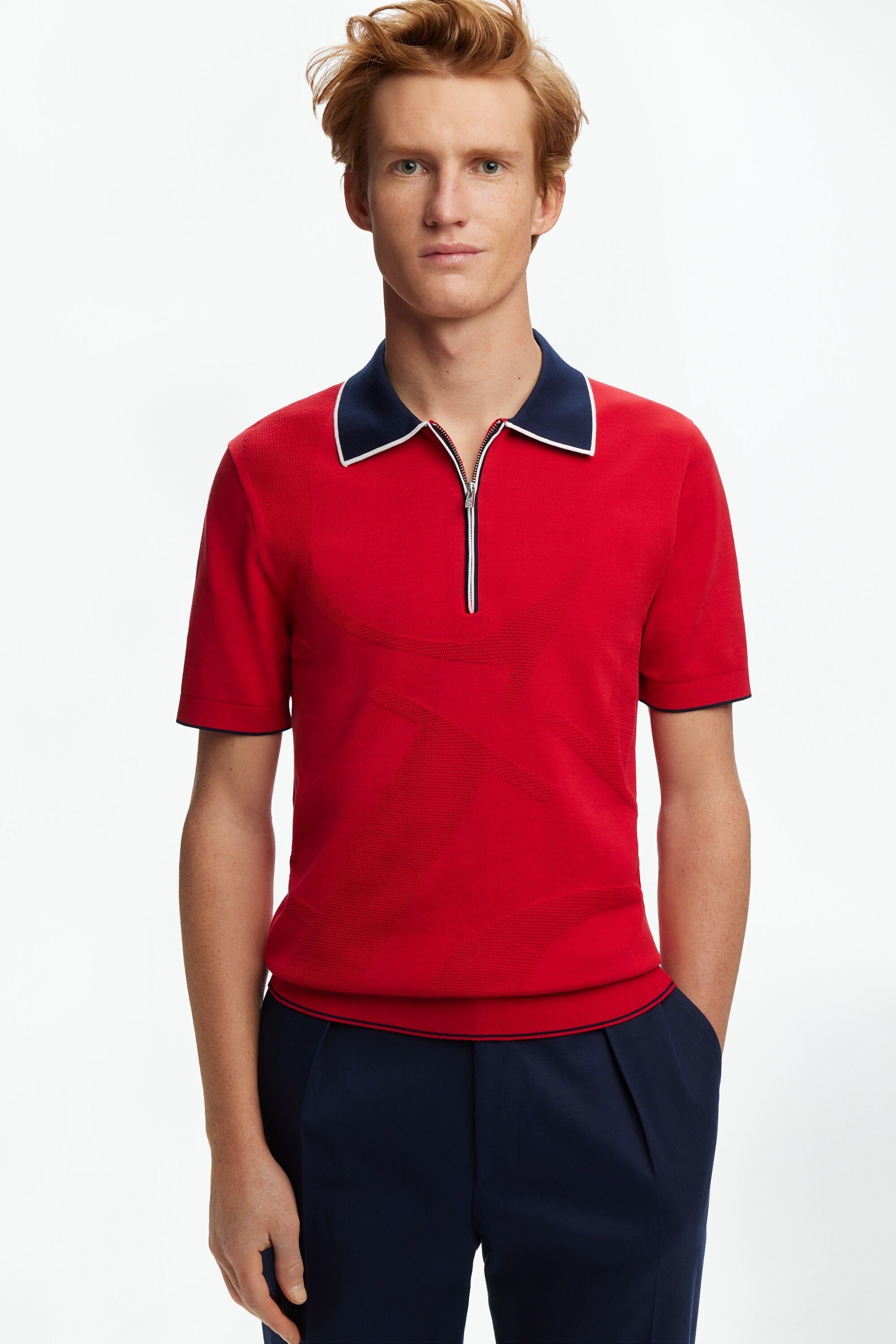 CH Knit Half-Zip Polo Shirt