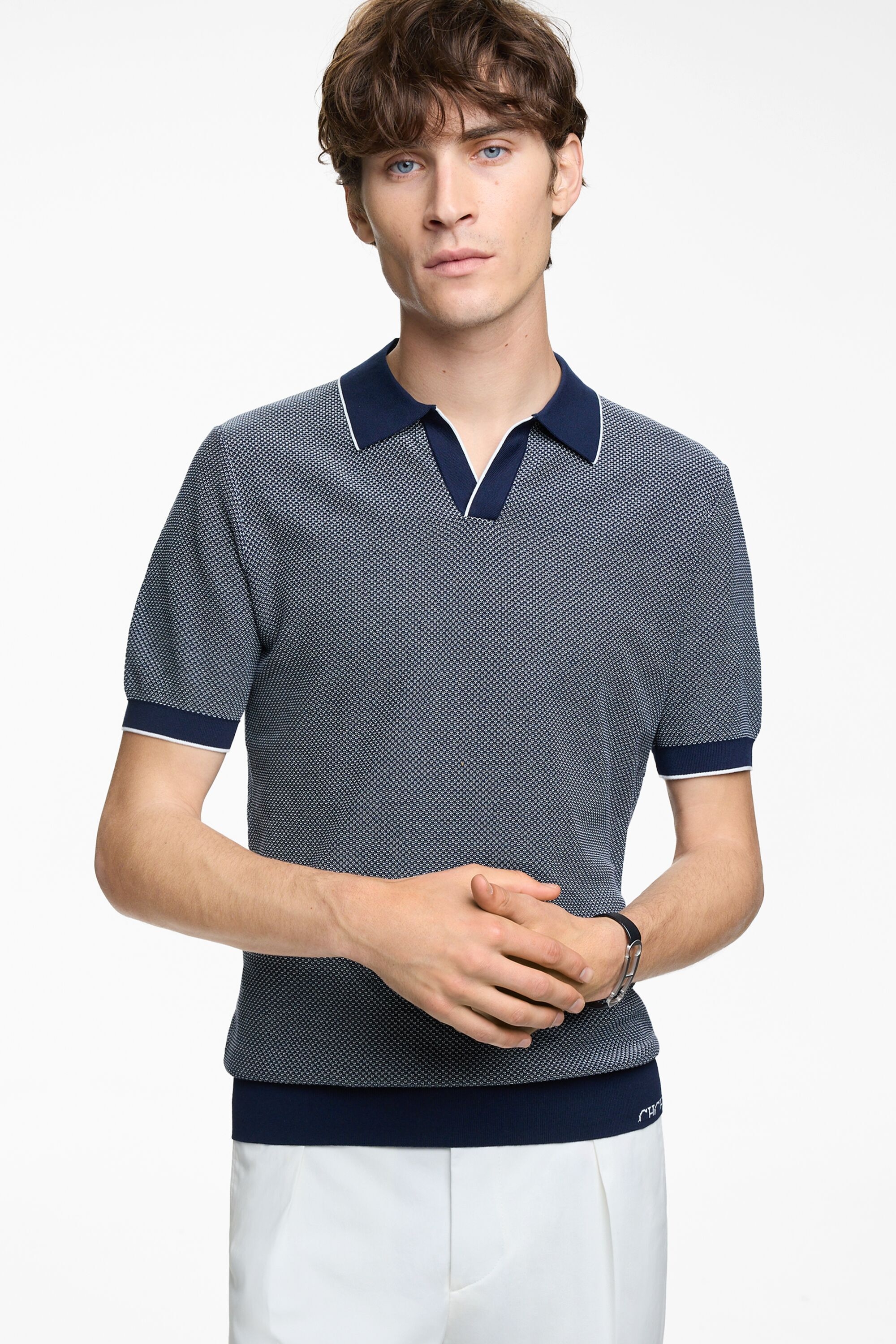 Polo Abierto de Punto Jacquard