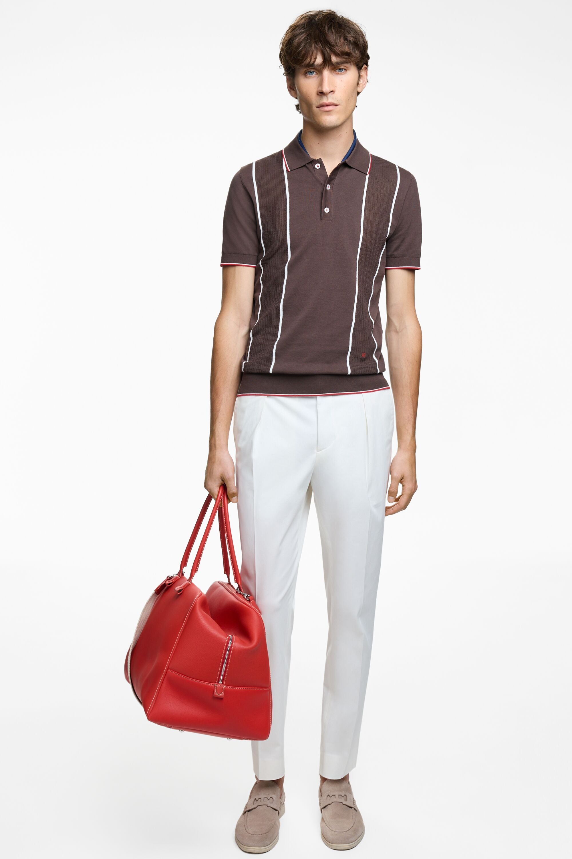 TEXTURED KNIT POLO SHIRT - Oyster-white | ZARA United States