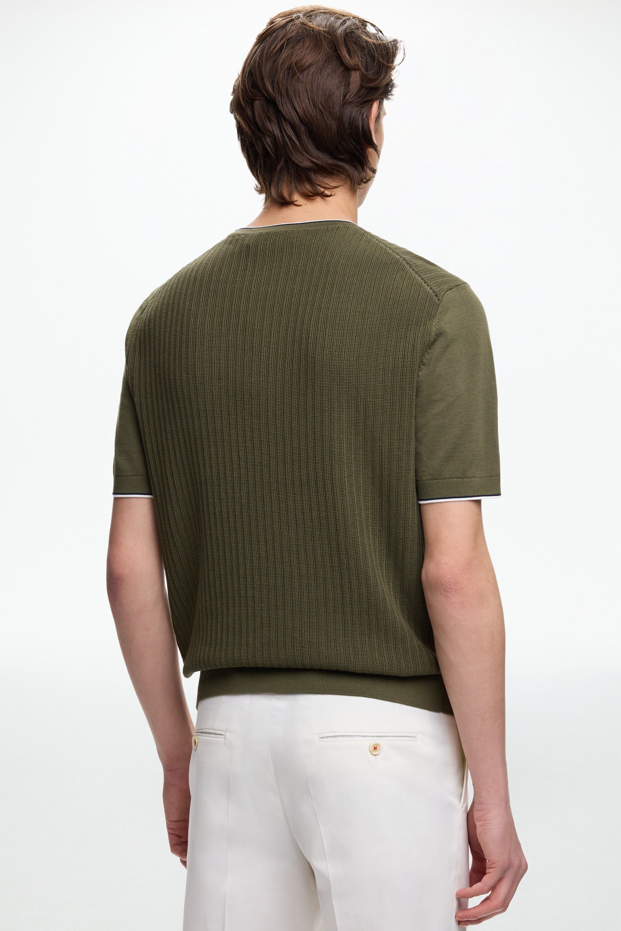 CH Textured Knit T-Shirt khaki - CH Carolina Herrera United