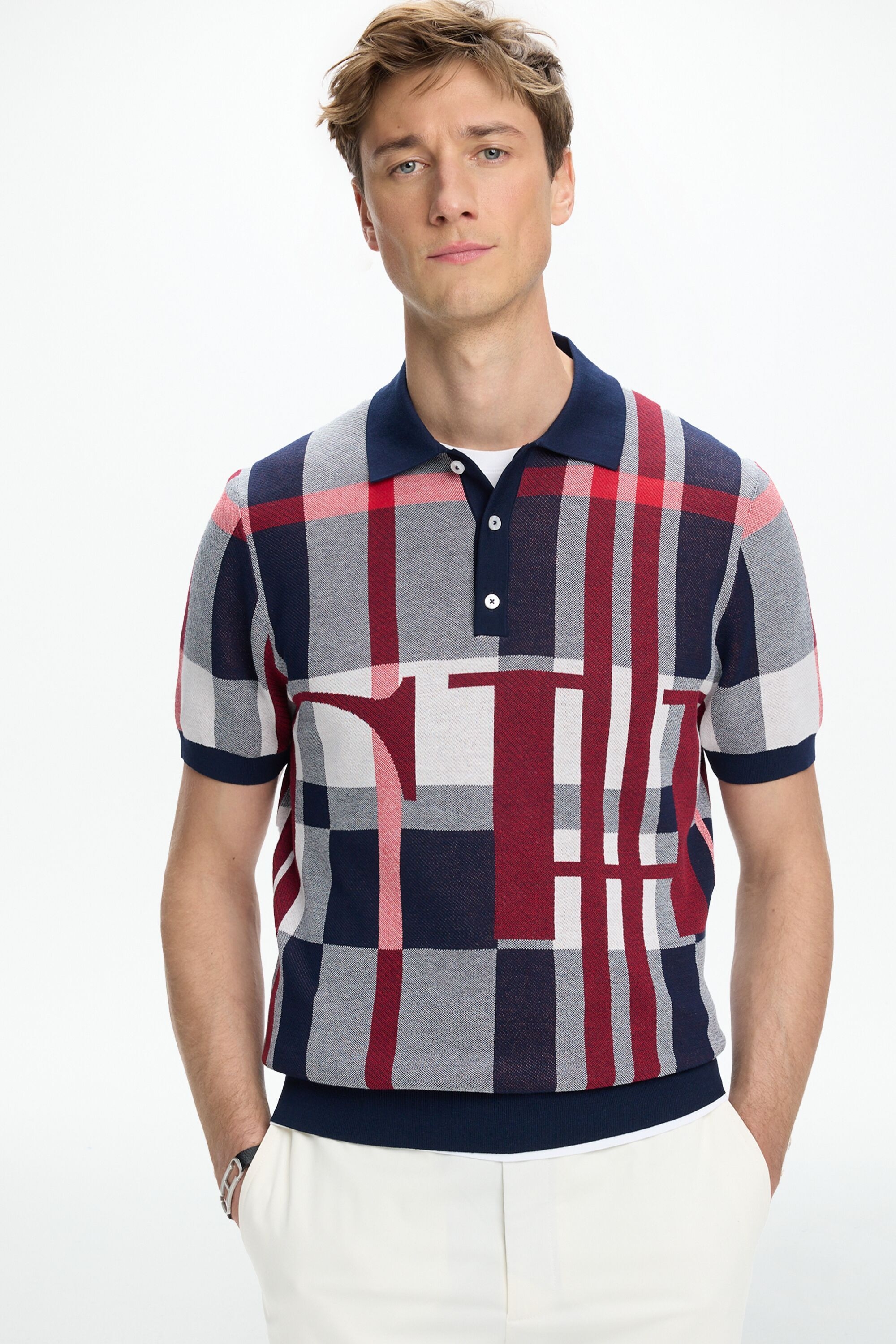 CHartan Jacquard Knit Polo Shirt