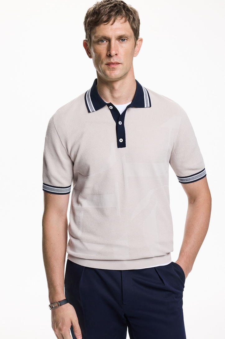 CH textured knit polo shirt