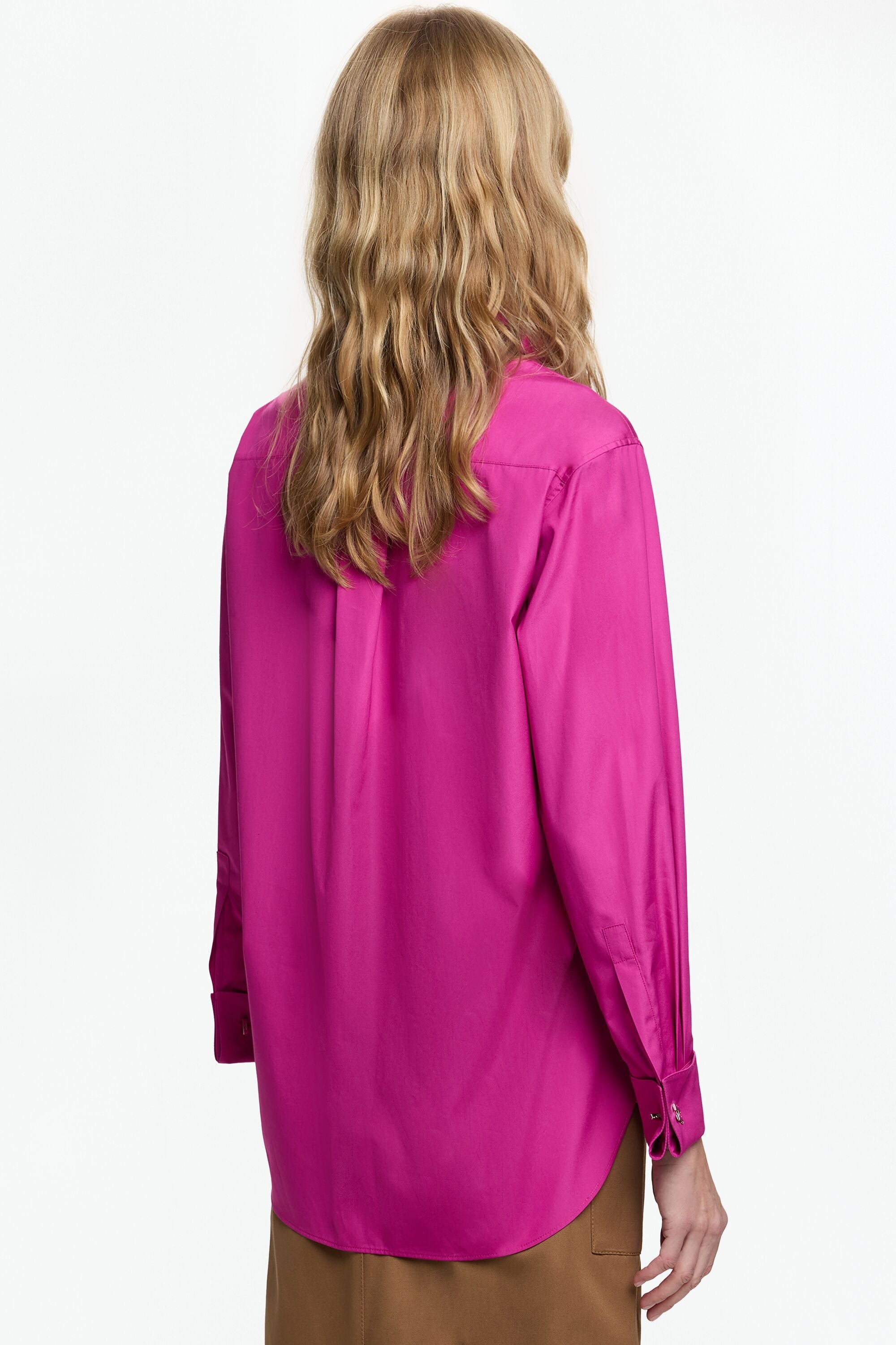 Poplin Straight-Fit Shirt with Cufflinks fuchsia - CH