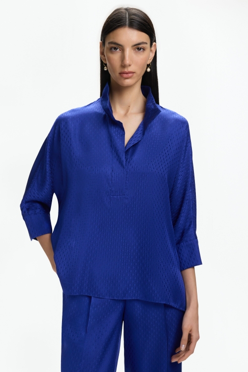 CH JACQUARD CREPE DE CHINE OVERSIZE SHIRT