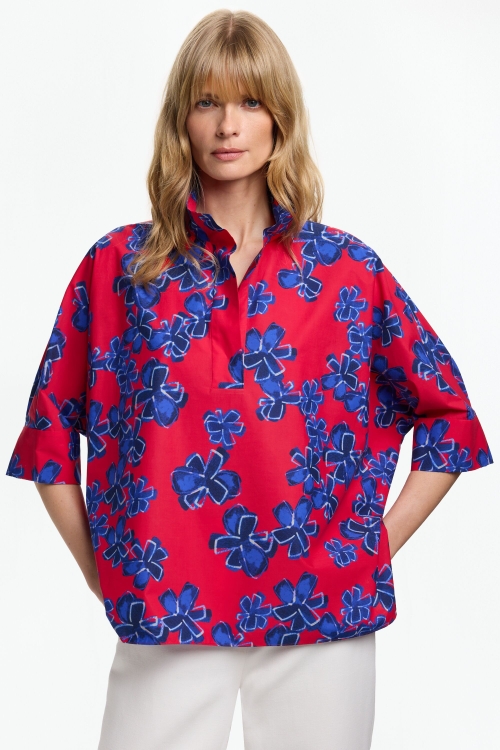 PRINT POPLIN OVERSIZE SHIRT