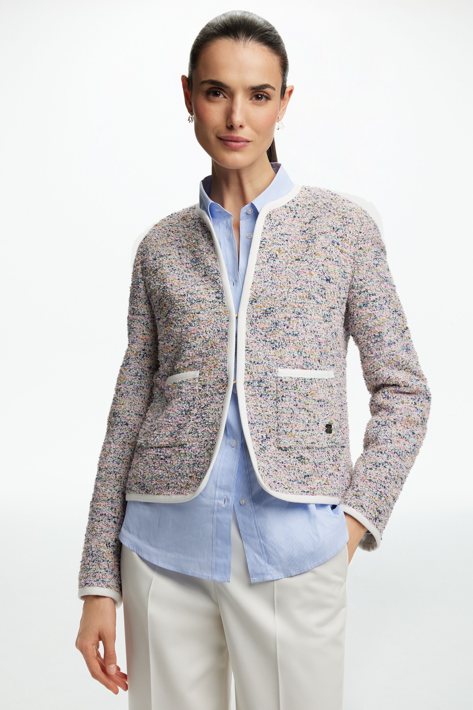 Cotton Tweed Fitted Jacket